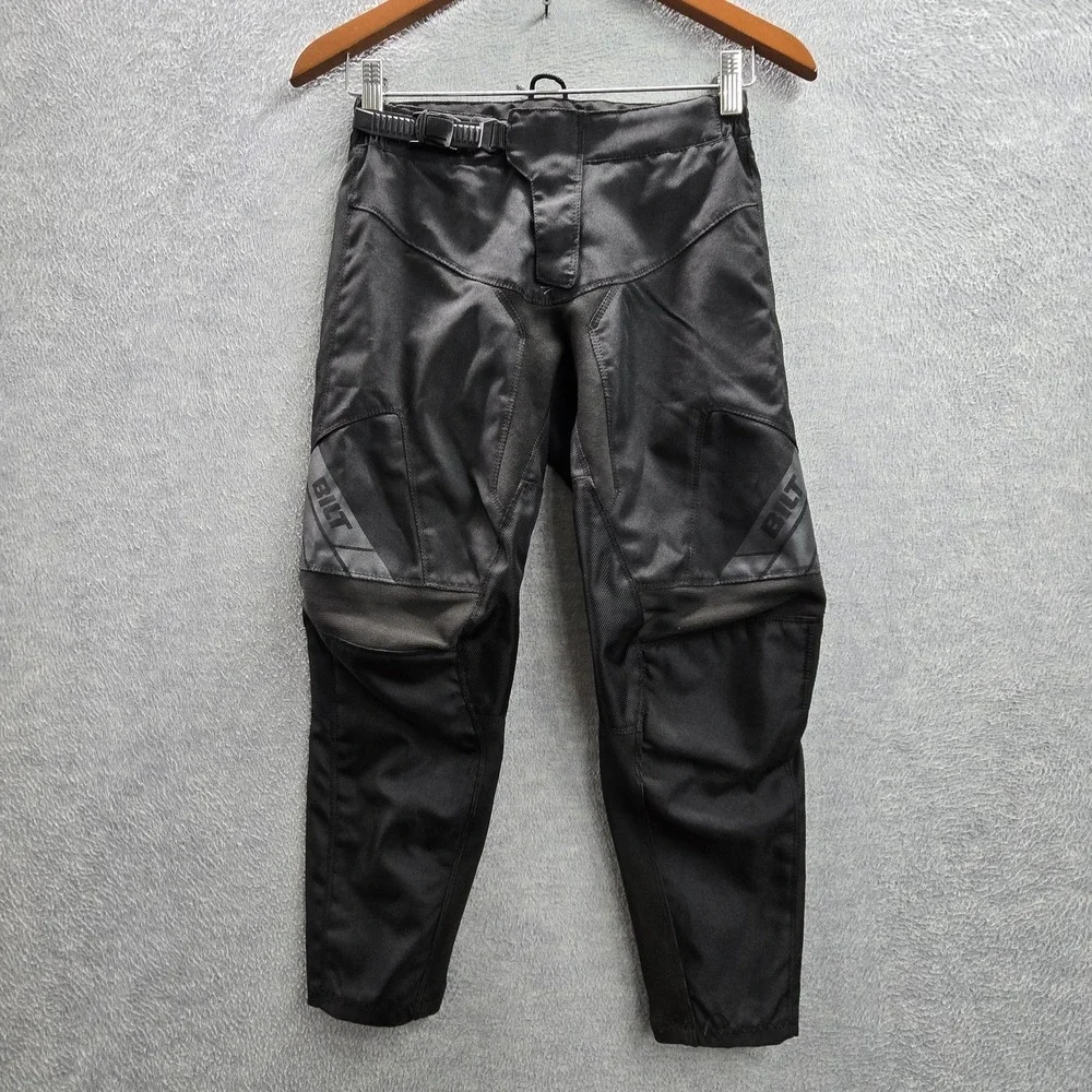 BILT Boys Motocross Pants 24Y Black VELOCITY PANT Buckle 19